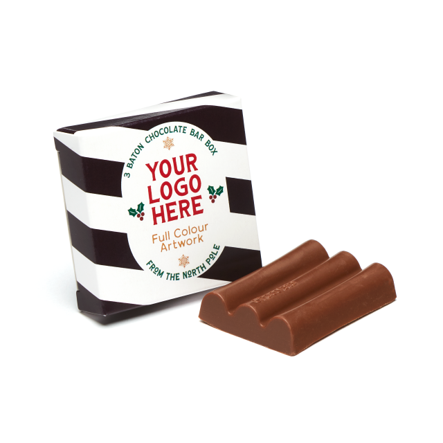 Winter Collection – Eco 3 Baton Bar Box – Milk Chocolate³