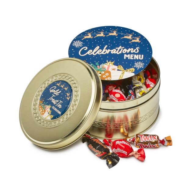 Winter Collection – Gold Treat Tin – Celebrations